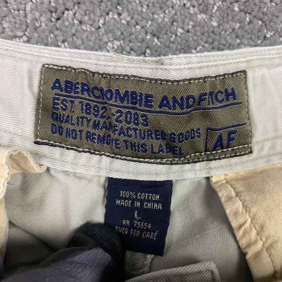 Abercrombie & Fitch Shorts Men's Large Beige Cargo Belt Belted Military Gorpcore - Picture 8 of 13